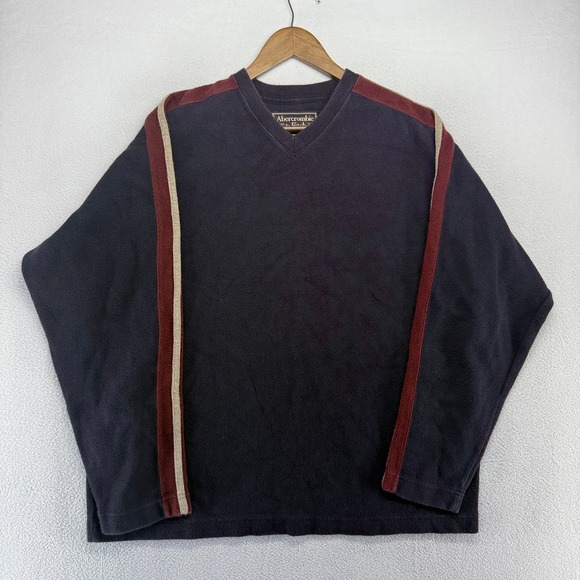 Abercrombie & Fitch Other - Vintage Abercrombie Fitch Shirt men's Large Blue Red Thick Heavyweight Blank 90s